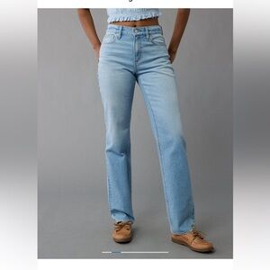 American Eagle “Stretch Super Waisted Straight” Jeans
